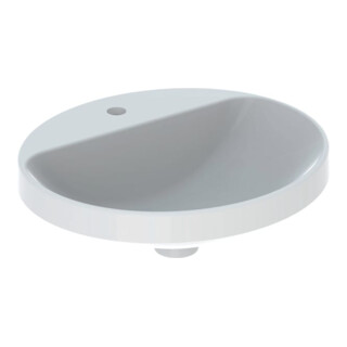 Geberit Einbauwaschtisch VariForm 50x45cm, m HLB, o Ü, ov., US glas./we