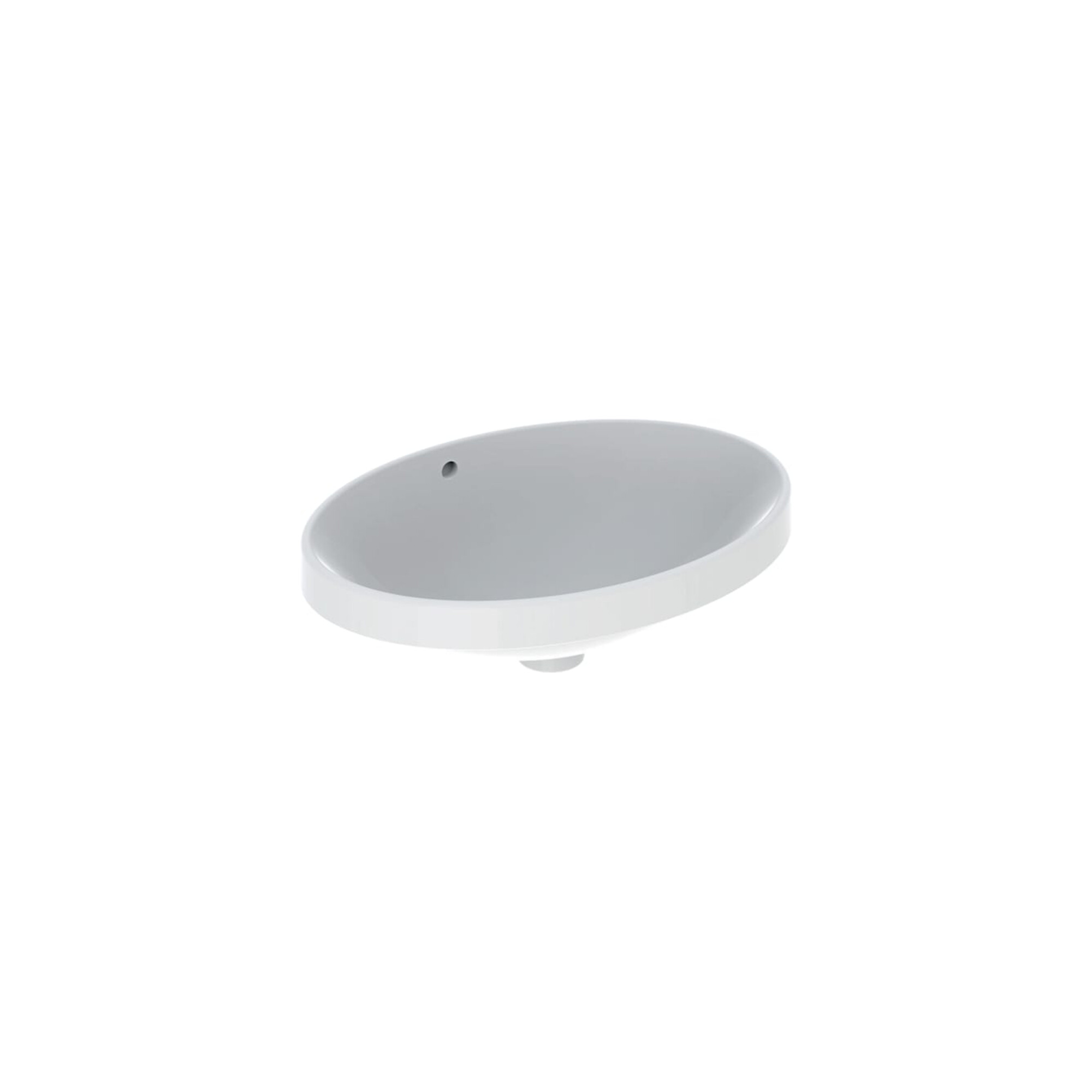 Geberit Einbauwaschtisch VariForm 55x40cm, o HL, m Ü, ov., US glas. / we.