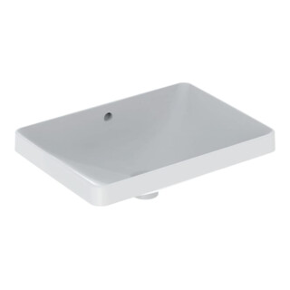Geberit Einbauwaschtisch VariForm 55x40cm, o HL, m Ü, re, US glas. / we.