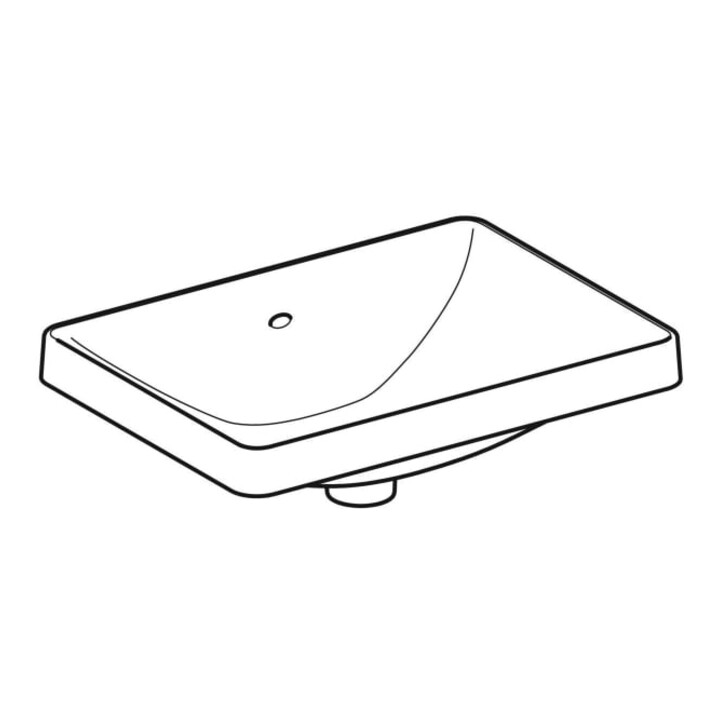 Geberit Einbauwaschtisch VariForm 55x40cm, o HL, m ÜL, recht., we. K-Tect