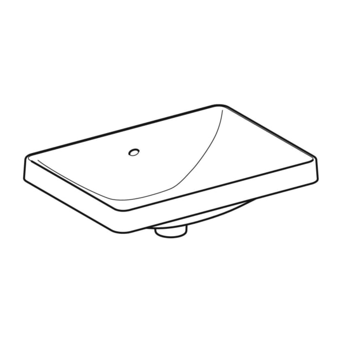 Geberit Einbauwaschtisch VariForm 55x40cm, o HL, m ÜL, recht., we. K-Tect