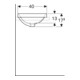 Geberit Einbauwaschtisch VariForm 55x40cm, o HL, m ÜL, recht., we. K-Tect