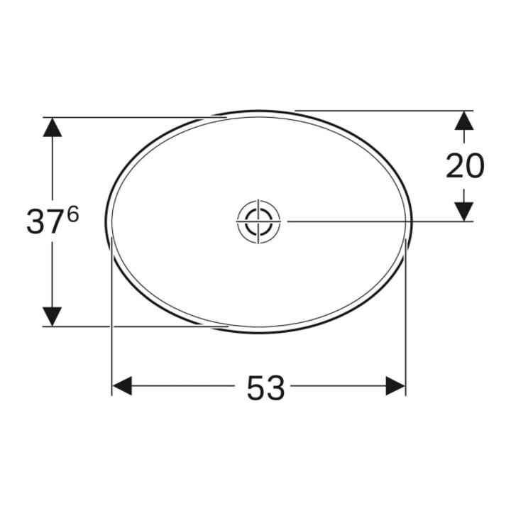 Geberit Einbauwaschtisch VariForm 55x40cm, o HL, o. ÜL, ov., we. K-Tect