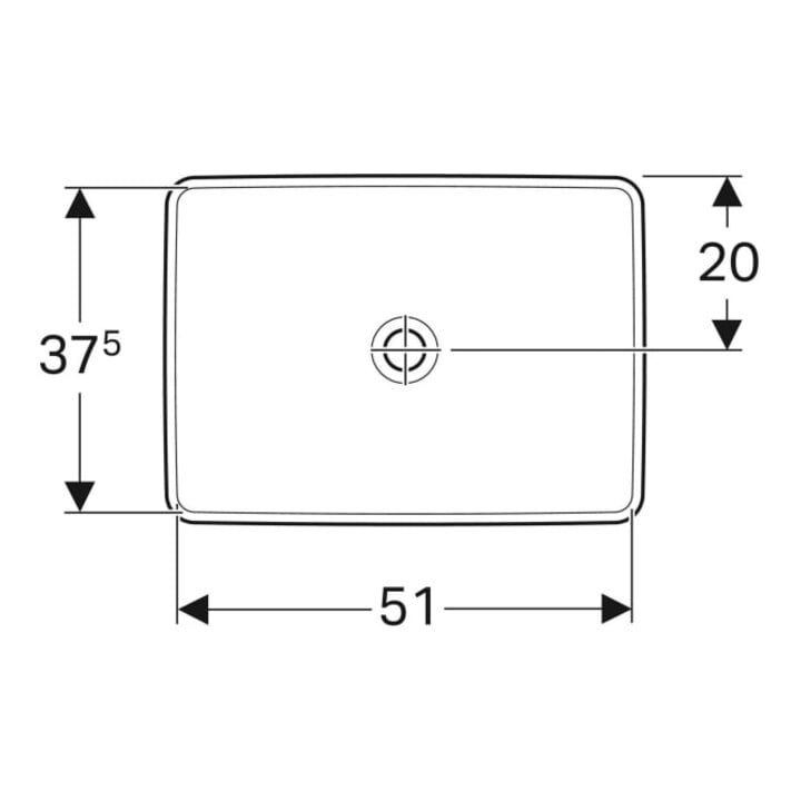 Geberit Einbauwaschtisch VariForm 55x40cm, o HL, o. ÜL, recht., we. K-Tect