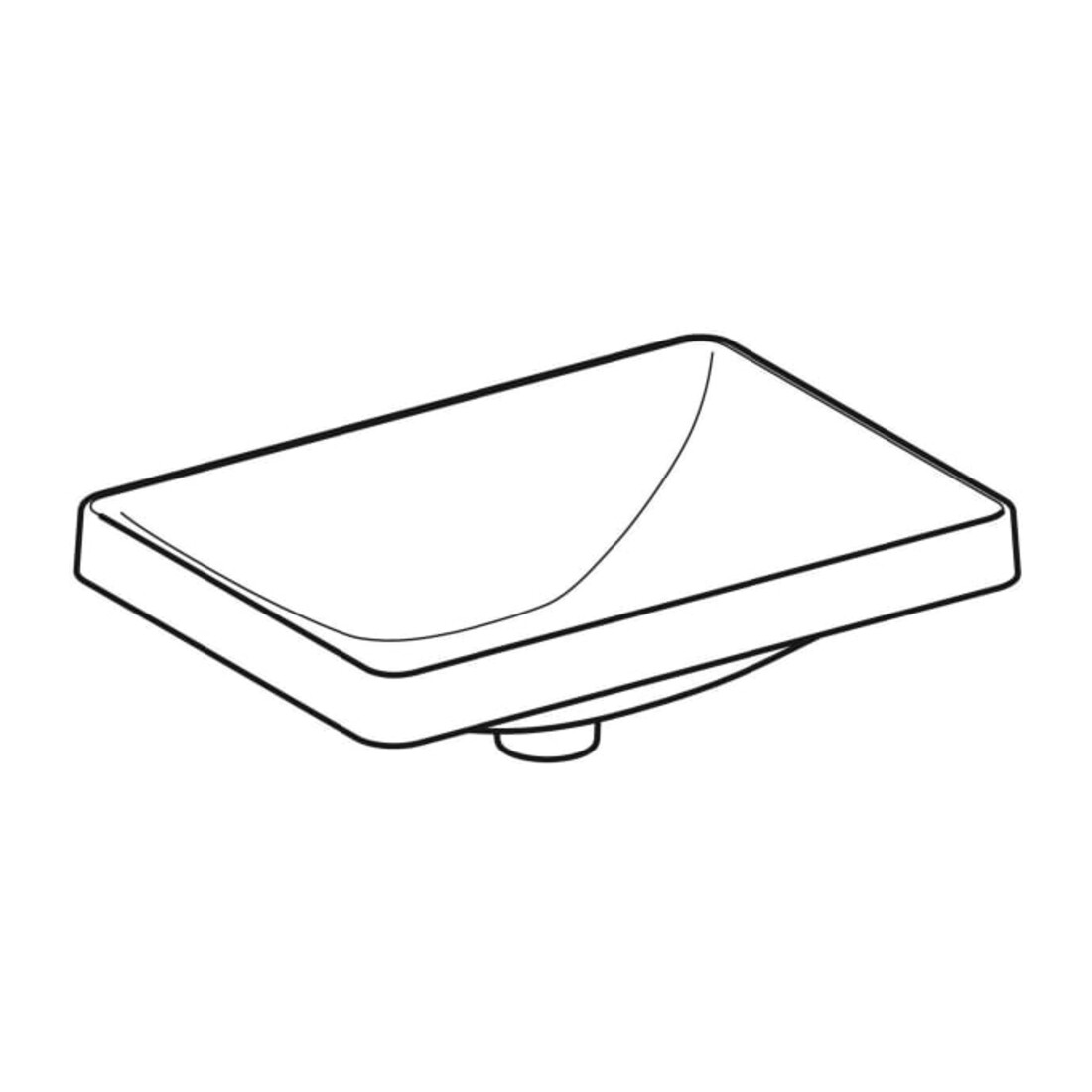 Geberit Einbauwaschtisch VariForm 55x40cm, o HL, o. ÜL, recht., we. K-Tect