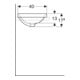 Geberit Einbauwaschtisch VariForm 55x40cm, o HL, o. ÜL, recht., we. K-Tect
