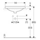 Geberit Einbauwaschtisch VariForm 55x45cm, m HL, m ÜL, recht., we. K-Tect
