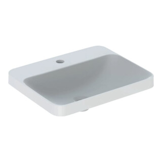 Geberit Einbauwaschtisch VariForm 55x45cm, m HL, o Ü, re, Unters. glas./we