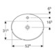 Geberit Einbauwaschtisch VariForm 55x45cm, m HLB, m Ü, ov., US glas. / we.