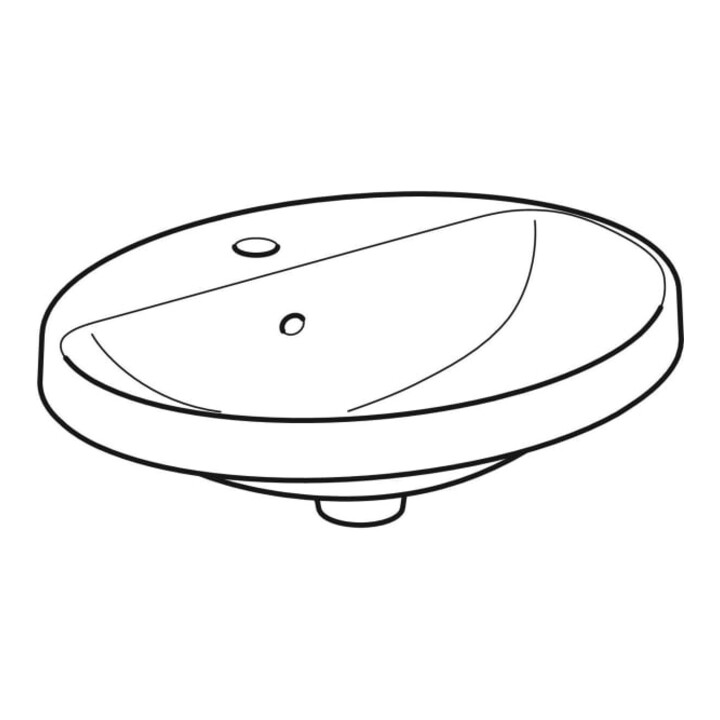 Geberit Einbauwaschtisch VariForm 55x45cm, m HLB, m ÜL, ov., we. K-Tect