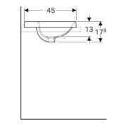 Geberit Einbauwaschtisch VariForm 55x45cm, m HLB, m ÜL, ov., we. K-Tect-5