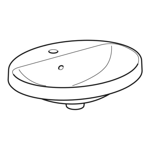 Geberit Einbauwaschtisch VariForm 55x45cm, m HLB, m ÜL, ov., we. K-Tect
