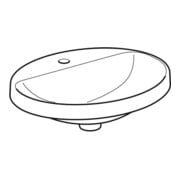Geberit Einbauwaschtisch VariForm 55x45cm, m HLB, o Ü, ov., US glas./we-2