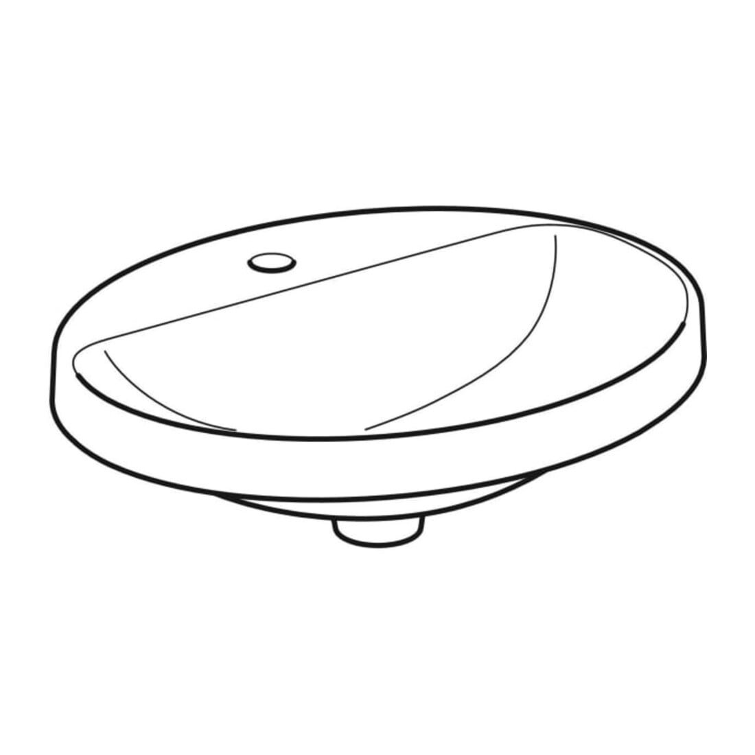 Geberit Einbauwaschtisch VariForm 55x45cm, m HLB, o Ü, ov., US glas./we