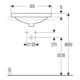 Geberit Einbauwaschtisch VariForm 55x45cm, m HLB, o Ü, ov., US glas./we