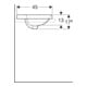Geberit Einbauwaschtisch VariForm 55x45cm, m HLB, o Ü, ov., US glas./we