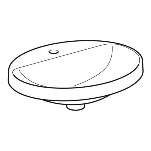 Geberit Einbauwaschtisch VariForm 55x45cm, m HLB, o. ÜL, ov., we. K-Tect