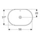 Geberit Einbauwaschtisch VariForm 60x40cm, o HL, m Ü, ellip., US gl / we.