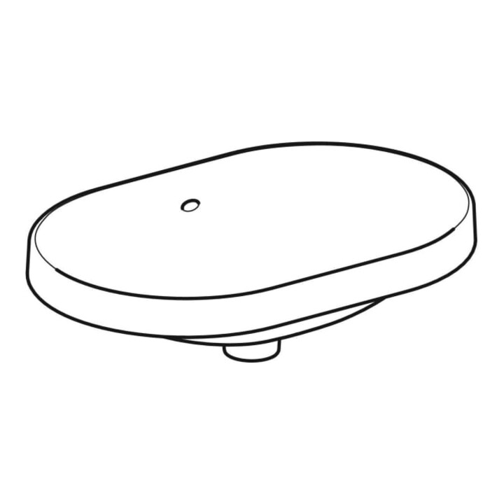 Geberit Einbauwaschtisch VariForm 60x40cm, o HL, m ÜL, ellipt., we. K-Tect