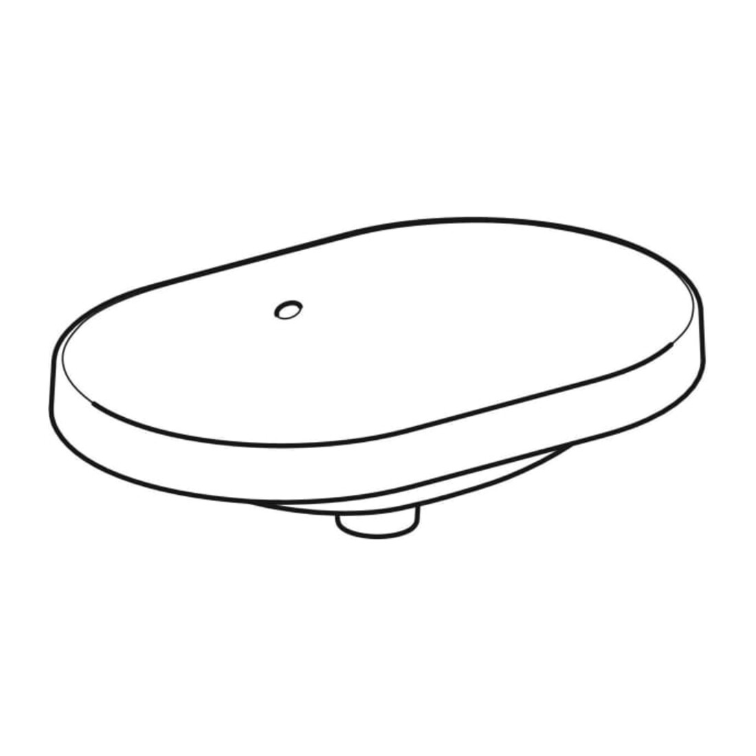 Geberit Einbauwaschtisch VariForm 60x40cm, o HL, m ÜL, ellipt., we. K-Tect