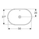 Geberit Einbauwaschtisch VariForm 60x40cm, o HL, m ÜL, ellipt., we. K-Tect
