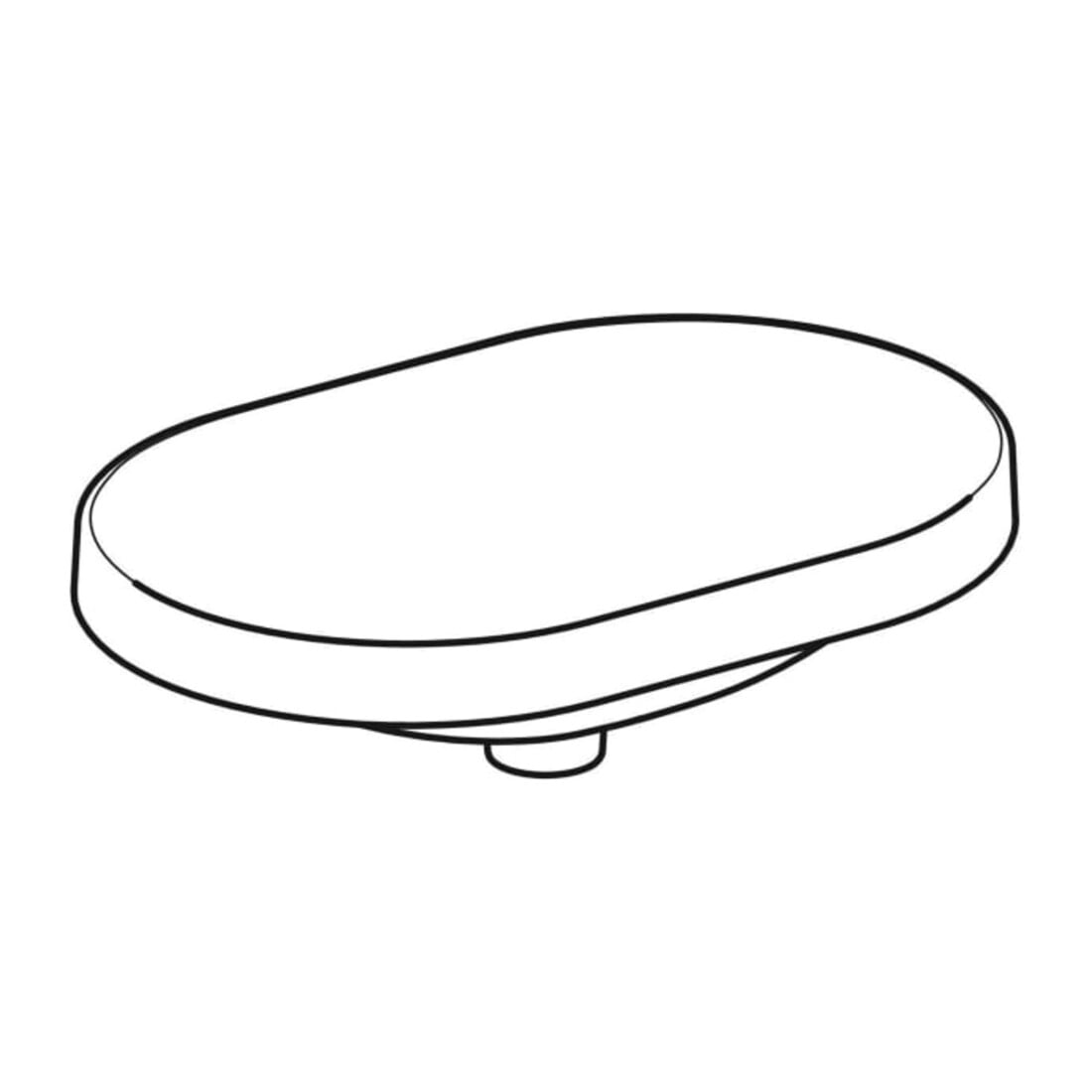 Geberit Einbauwaschtisch VariForm 60x40cm, o HL, o Ü, ellip., US gl / we.