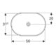 Geberit Einbauwaschtisch VariForm 60x40cm, o HL, o Ü, ellip., US gl / we.