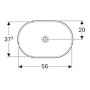 Geberit Einbauwaschtisch VariForm 60x40cm, o HL, o Ü, ellip., US gl / we.-5