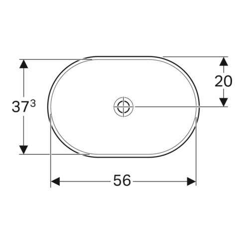 Geberit Einbauwaschtisch VariForm 60x40cm, o HL, o ÜL, ellipt., we. K-Tect