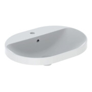 Geberit Einbauwaschtisch VariForm 60x45cm, m HLB, m Ü, ellip., US glas./we