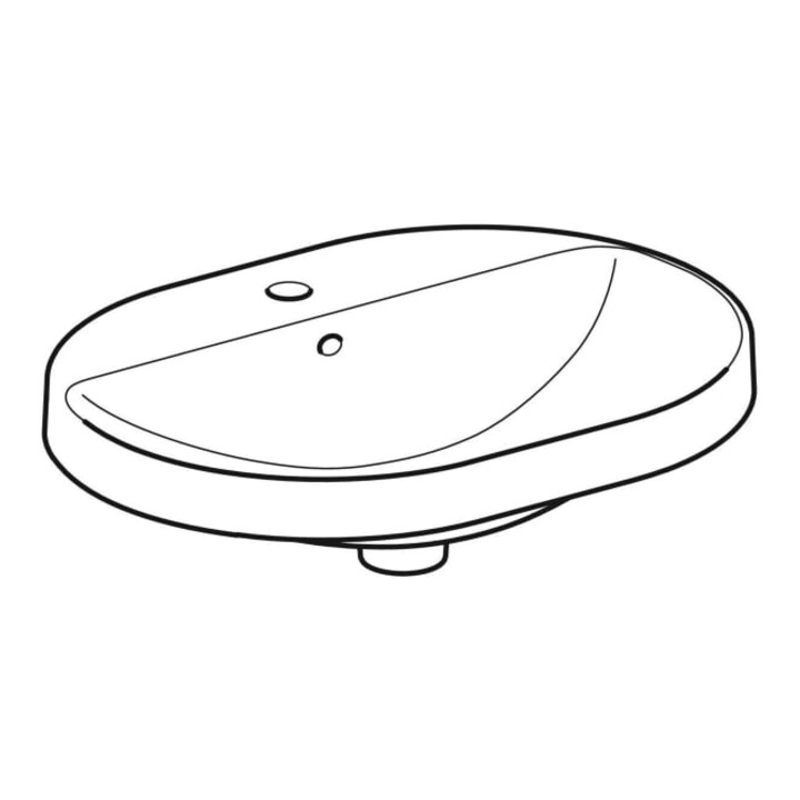 Geberit Einbauwaschtisch VariForm 60x45cm, m HLB, m Ü, ellipt., we. K-Tect