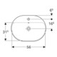 Geberit Einbauwaschtisch VariForm 60x45cm, m HLB, m Ü, ellipt., we. K-Tect