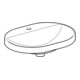 Geberit Einbauwaschtisch VariForm 60x45cm, m HLB, o Ü, ellip., US glas./we