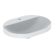 Geberit Einbauwaschtisch VariForm 60x45cm, m HLB, o Ü, ellipt., we. K-Tect