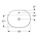 Geberit Einbauwaschtisch VariForm 60x45cm, m HLB, o Ü, ellipt., we. K-Tect