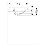 Geberit Einbauwaschtisch VariForm 60x45cm, m HLB, o Ü, ellipt., we. K-Tect-5