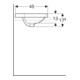 Geberit Einbauwaschtisch VariForm 60x45cm, m HLB, o Ü, ellipt., we. K-Tect