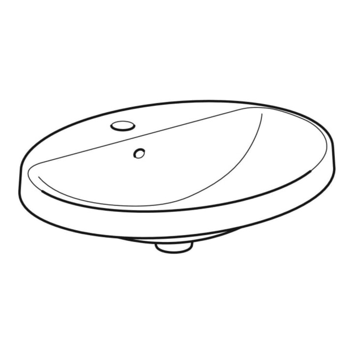 Geberit Einbauwaschtisch VariForm 60x48cm, m HLB, m ÜL, ov., we. K-Tect