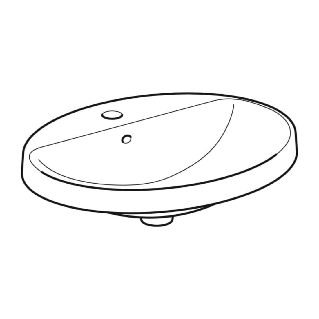 Geberit Einbauwaschtisch VariForm 60x48cm, m HLB, m ÜL, ov., we. K-Tect