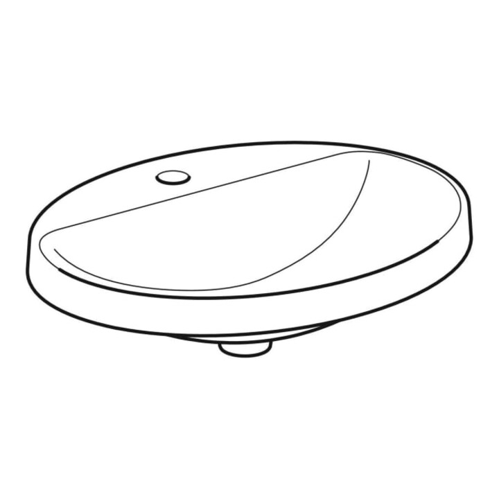 Geberit Einbauwaschtisch VariForm 60x48cm, m HLB, o. ÜL, ov., we. K-Tect