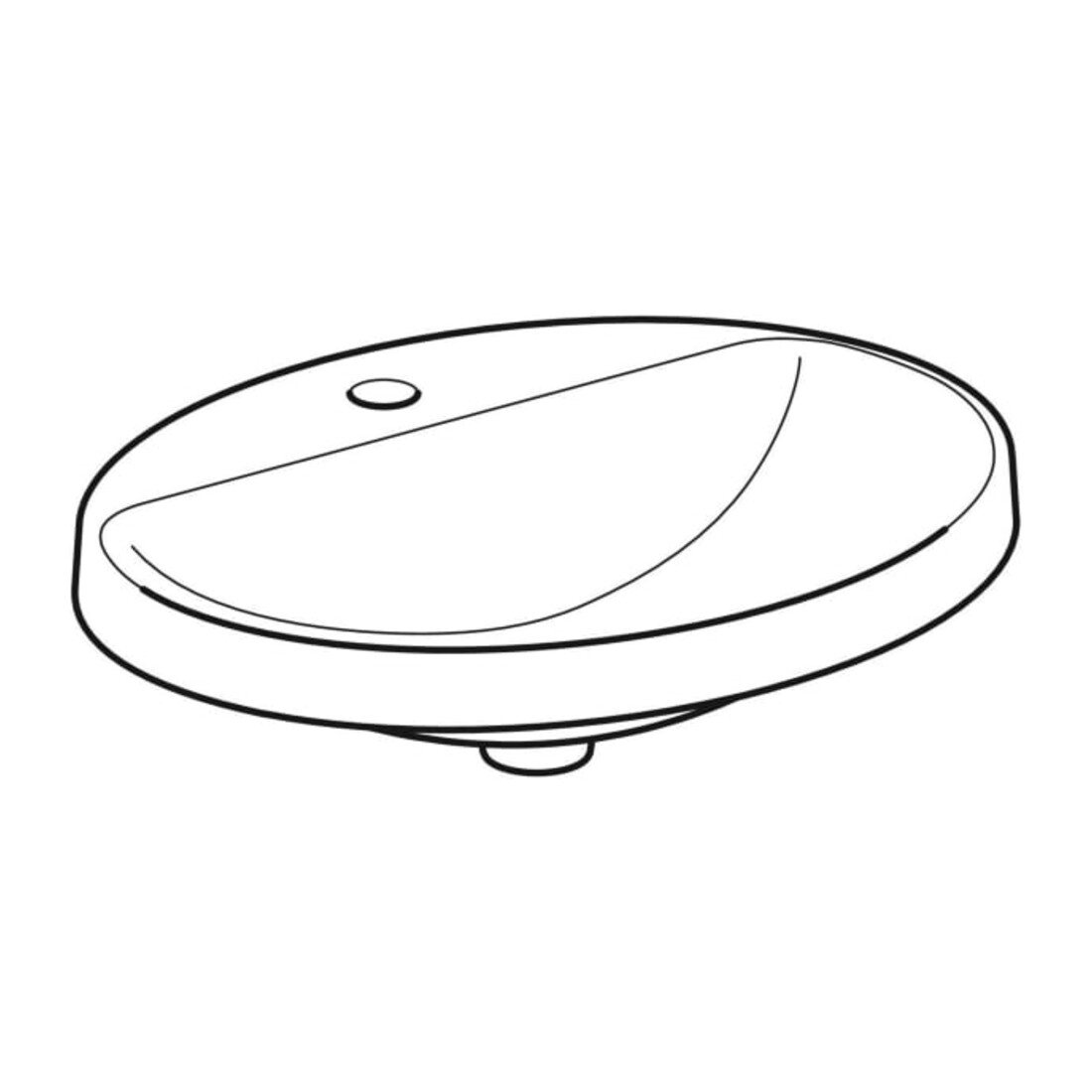 Geberit Einbauwaschtisch VariForm 60x48cm, m HLB, o. ÜL, ov., we. K-Tect