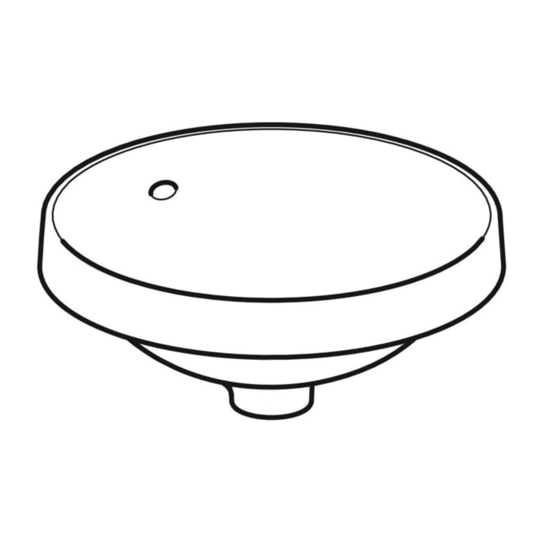 Geberit Einbauwaschtisch VariForm d 40cm, o. Hahnl., m ÜL, rd, we. K-Tect