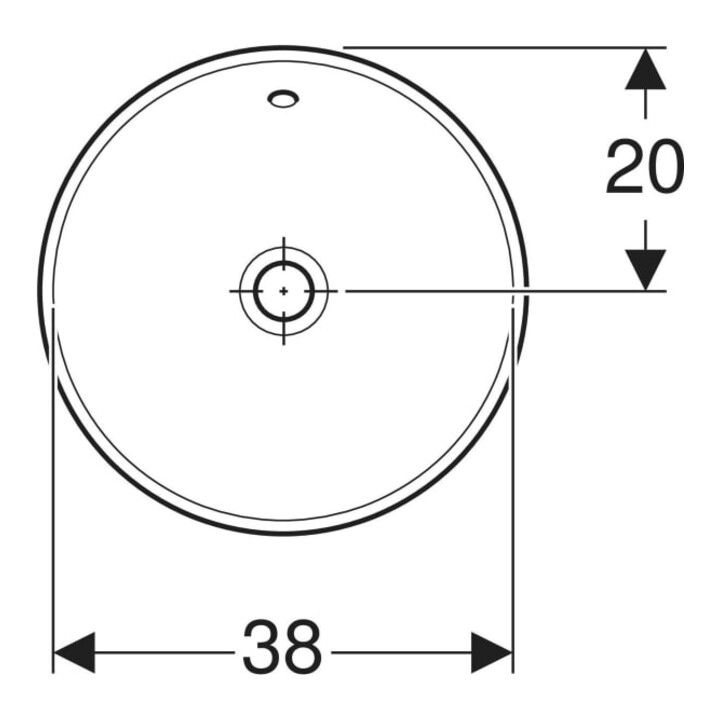 Geberit Einbauwaschtisch VariForm d 40cm, o. Hahnl., m ÜL, rd, we. K-Tect