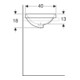 Geberit Einbauwaschtisch VariForm d 40cm, o. Hahnl., m ÜL, rd, we. K-Tect