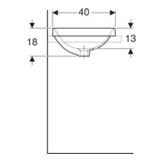 Geberit Einbauwaschtisch VariForm d 40cm, o. Hahnl., o. ÜL, rd, we. K-Tect-5