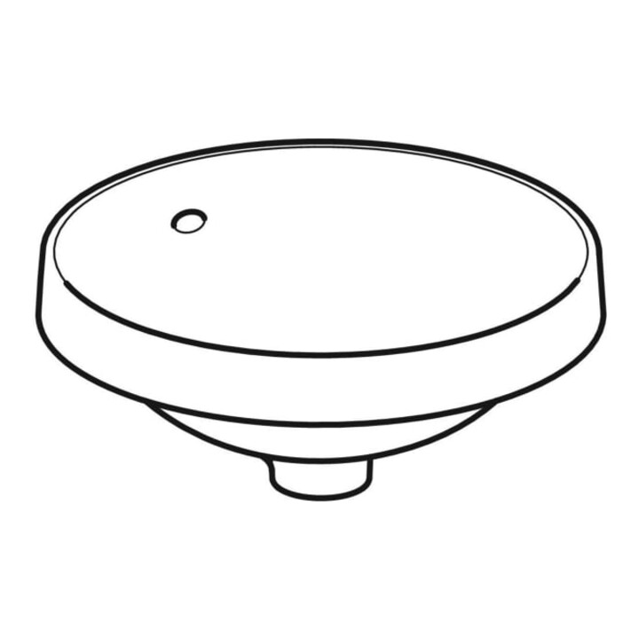 Geberit Einbauwaschtisch VariForm d 40cm, o HL, m Ü, rd, US glas. / we.