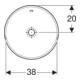 Geberit Einbauwaschtisch VariForm d 40cm, o HL, m Ü, rd, US glas. / we.-4