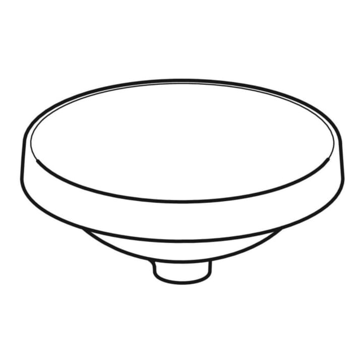 Geberit Einbauwaschtisch VariForm d 40cm, o HL, o ÜL, rd, Unters. glas./we