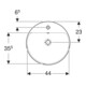 Geberit Einbauwaschtisch VariForm d 48cm, m Hahnloch, m ÜL, rd, we. K-Tect