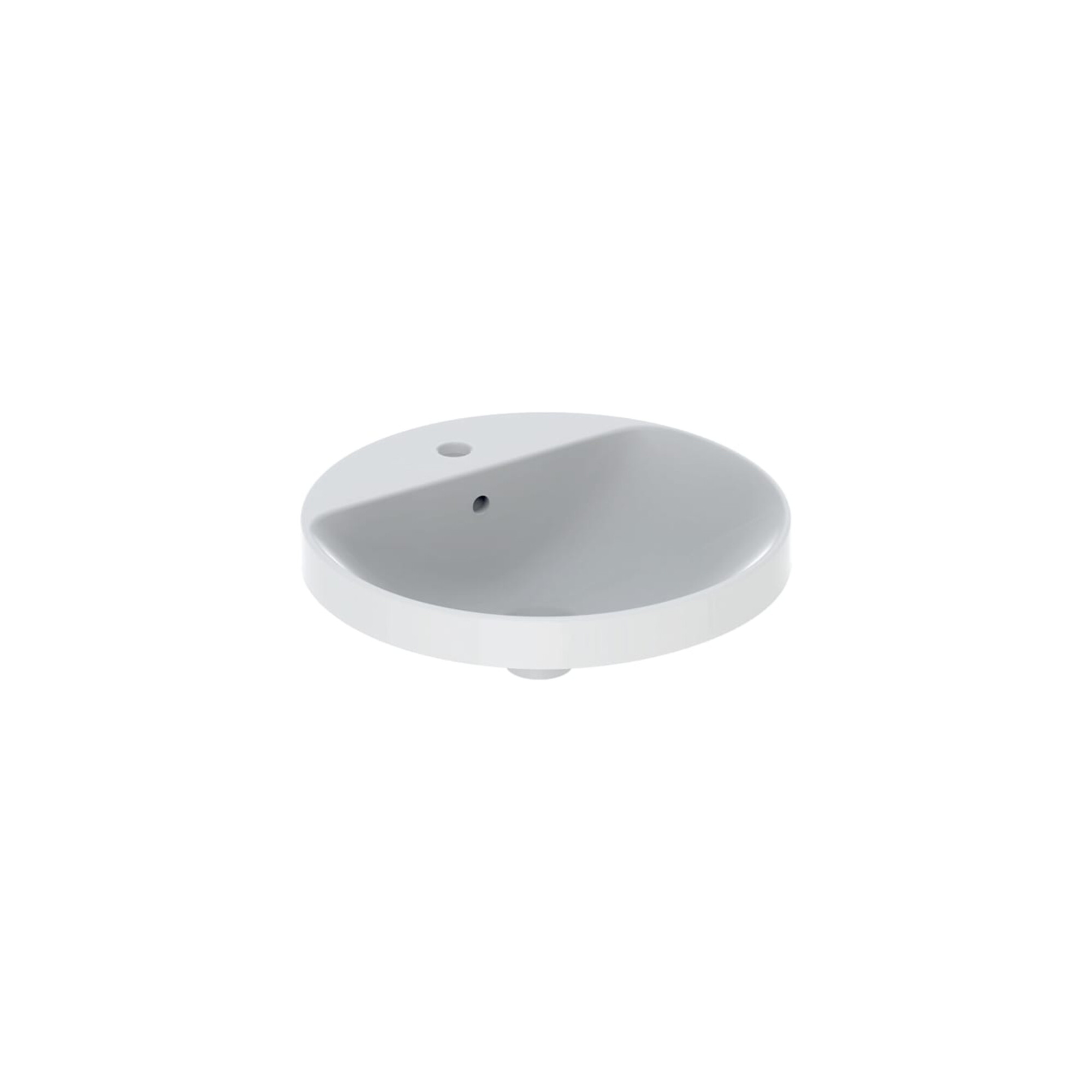 Geberit Einbauwaschtisch VariForm d 48cm, m HLB, m Ü, rd, Unters. glas./we